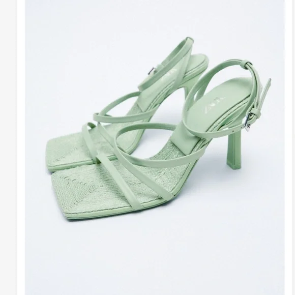 ZARA HEELED LEATHER SANDALS WITH JUTE INSOLE - Picture 10 of 15